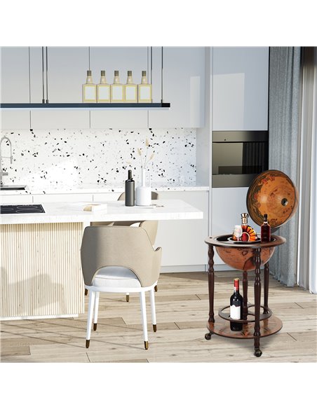 HOMCOM Globetrotter Bar Cabinet: Vintage-Style Wine & Spirits Storage with Glassware Rack, 36CM, Freestanding 801-041 - pic 92304 | FastDaddyshop