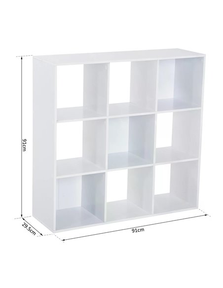 HOMCOM Wooden Cabinet Freestanding Open Cabinet with 9 Cubes, Storage for Bedroom, Living Room, Study, Office, White 833-390 - pic 92317 | FastDaddyshop