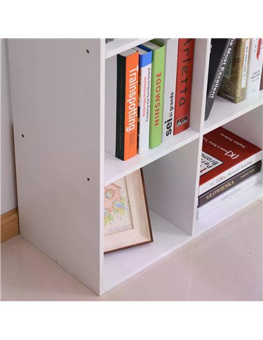 HOMCOM Wooden Cabinet Freestanding Open Cabinet with 9 Cubes, Storage for Bedroom, Living Room, Study, Office, White 833-390