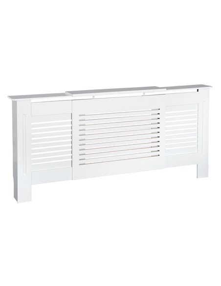 HOMCOM MDF Extendable Radiator Cover Cabinet Shelving Home Office Slatted Design White 139-208.5L x 20.5W x 82.5H cm 820-105 - pic 92333 | FastDaddyshop