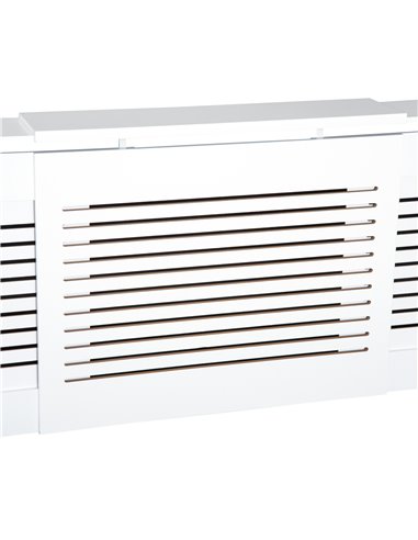 HOMCOM MDF Extendable Radiator Cover Cabinet Shelving Home Office Slatted Design White 139-208.5L x 20.5W x 82.5H cm 820-105