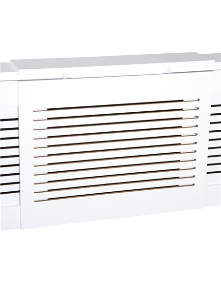 HOMCOM MDF Extendable Radiator Cover Cabinet Shelving Home Office Slatted Design White 139-208.5L x 20.5W x 82.5H cm 820-105 - pic 92341 | FastDaddyshop