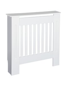 HOMCOM Vertical Slatted Radiator Cover, MDF Wooden Cabinet for Home Office, 78L x 19W x 81H cm, White 820-106