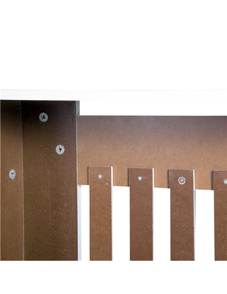 HOMCOM Vertical Slatted Radiator Cover, MDF Wooden Cabinet for Home Office, 78L x 19W x 81H cm, White 820-106 - pic 92349 | FastDaddyshop