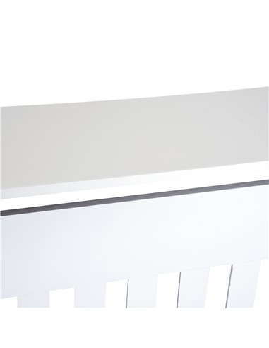 HOMCOM Vertical Slatted Radiator Cover, MDF Wooden Cabinet for Home Office, 78L x 19W x 81H cm, White 820-106