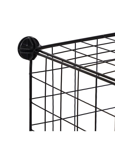 HOMCOM Interlocking 6 Cube Metal Wire Storage Rack, DIY Cabinet for Living Room, Display Shelves, Black 831-247