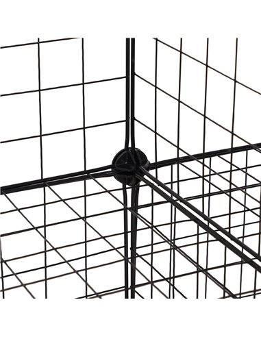 HOMCOM Interlocking 6 Cube Metal Wire Storage Rack, DIY Cabinet for Living Room, Display Shelves, Black 831-247