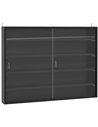 HOMCOM Particle Board 5-Tier Glass Door Display Cabinet Black 833-761