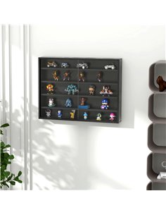 HOMCOM Particle Board 5-Tier Glass Door Display Cabinet Black 833-761 2