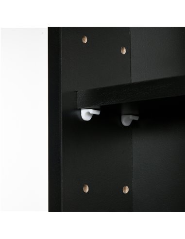 HOMCOM Particle Board 5-Tier Glass Door Display Cabinet Black 833-761