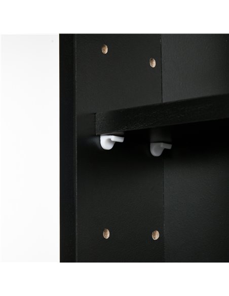 HOMCOM Particle Board 5-Tier Glass Door Display Cabinet Black 833-761 - pic 92465 | FastDaddyshop