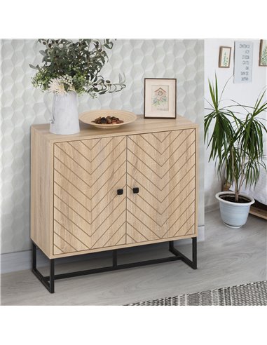 HOMCOM Storage Cabinet Adjustable Shelf Metal Frame Handles Tabletop Unique Home Style Organiser 833-875
