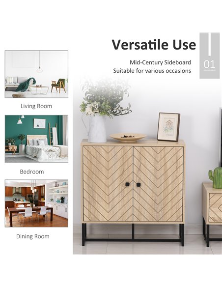 HOMCOM Storage Cabinet Adjustable Shelf Metal Frame Handles Tabletop Unique Home Style Organiser 833-875 - pic 92498 | FastDaddyshop