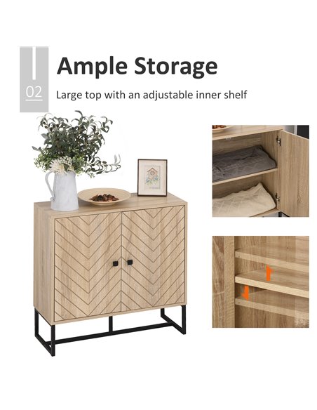 HOMCOM Storage Cabinet Adjustable Shelf Metal Frame Handles Tabletop Unique Home Style Organiser 833-875 - pic 92499 | FastDaddyshop