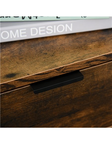 HOMCOM Industrial Storage Trunk: 3-Drawer Metal Cabinet, Freestanding Organiser, Rustic Brown 831-312 - pic 92509 | FastDaddyshop