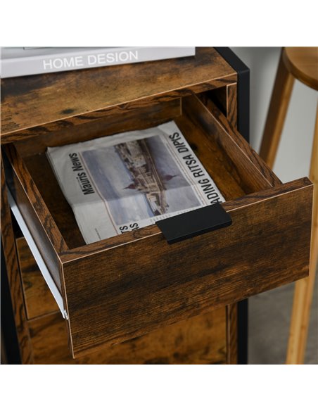 HOMCOM Industrial Storage Trunk: 3-Drawer Metal Cabinet, Freestanding Organiser, Rustic Brown 831-312 - pic 92510 | FastDaddyshop