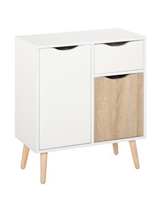 HOMCOM Floor Cabinet Storage Cupboard Sideboard with Drawer for Bedroom, Living Room, Entryway, Natural 837-116ND