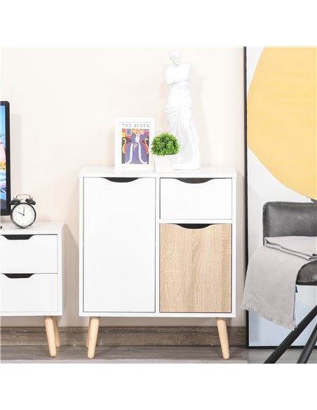 HOMCOM Floor Cabinet Storage Cupboard Sideboard with Drawer for Bedroom, Living Room, Entryway, Natural 837-116ND - pic 92559 | FastDaddyshop