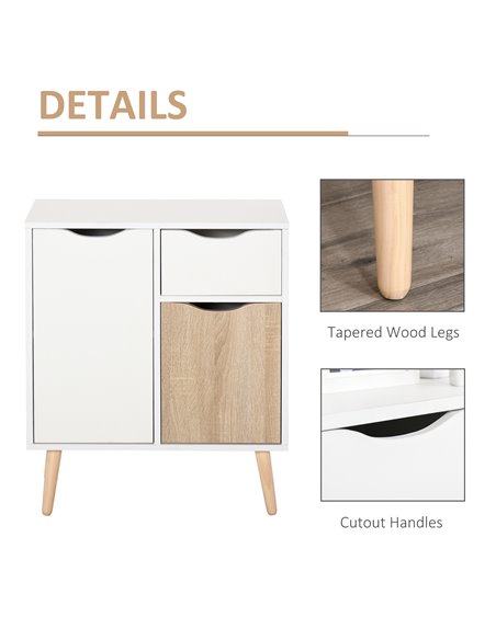 HOMCOM Floor Cabinet Storage Cupboard Sideboard with Drawer for Bedroom, Living Room, Entryway, Natural 837-116ND - pic 92563 | FastDaddyshop