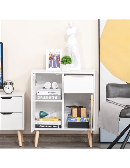 HOMCOM Floor Cabinet Storage Cupboard Sideboard with Drawer for Bedroom, Living Room, Entryway, Natural 837-116ND - pic 92564 | FastDaddyshop