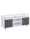 HOMCOM TV Cabinet Unit for TVs up to 55'' with Storage Shelf and Cupboards, Living Room Entertainment Center Media Console, Grey