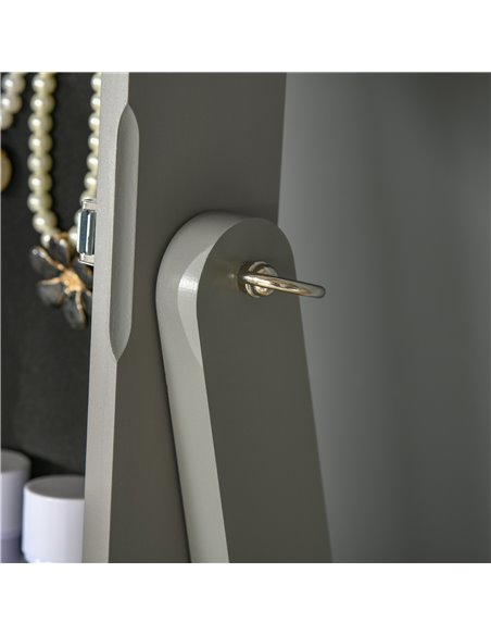 HOMCOM Lockable Jewellery Cabinet with Full-Length Mirror, Armoire Organiser for Bedroom Dressing Room, Grey 831-462GY - pic 92610 | FastDaddyshop