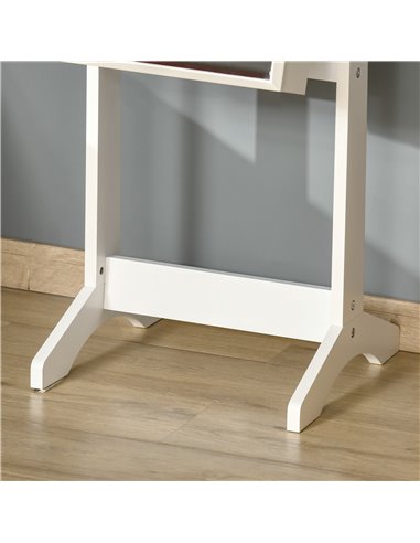 HOMCOM Lockable Jewellery Cabinet with Full-Length Mirror, Armoire Organiser for Bedroom Dressing Room, White 831-462WT