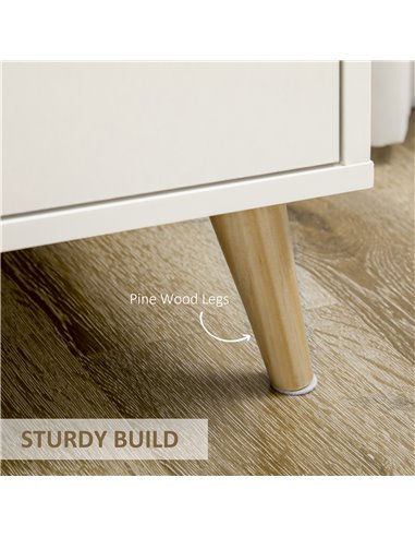 HOMCOM Contemporary Sideboard, Freestanding Storage Cabinet with Drawer, 2 Door Cupboard for Living Room, Hallway, Elegant White