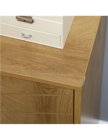 HOMCOM Vintage Storage Cabinet with Double Chevron Doors and Pine Wood Legs, Side Cabinet, Natural Wood Effect 838-355V00ND