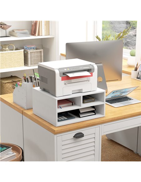 HOMCOM Three-Compartment Printer Storage Cabinet - White 924-087V00WT - pic 92730 | FastDaddyshop