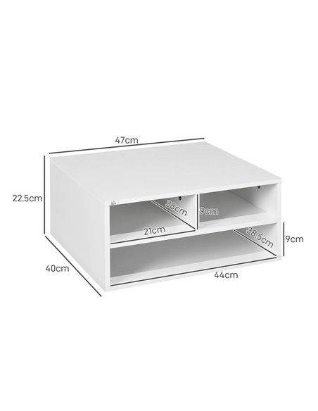 HOMCOM Three-Compartment Printer Storage Cabinet - White 924-087V00WT - pic 92731 | FastDaddyshop