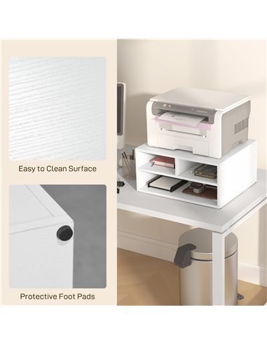 HOMCOM Three-Compartment Printer Storage Cabinet - White 924-087V00WT