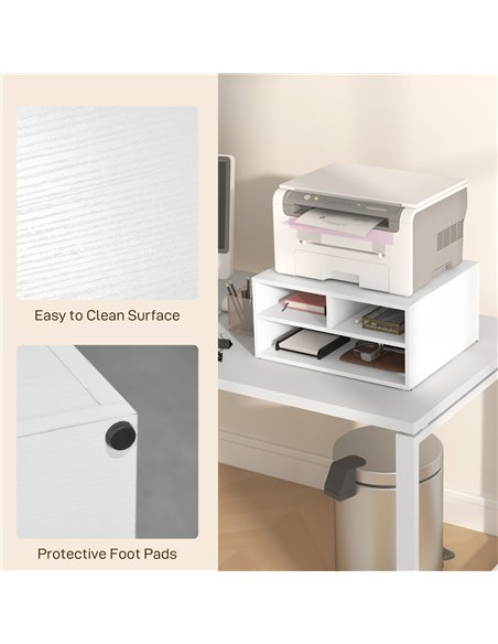 HOMCOM Three-Compartment Printer Storage Cabinet - White 924-087V00WT - pic 92733 | FastDaddyshop