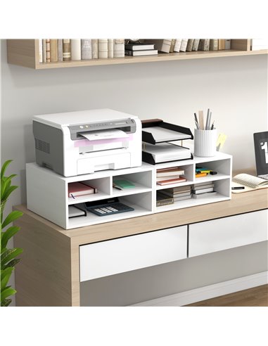HOMCOM Three-Compartment Printer Storage Cabinet - White 924-087V00WT