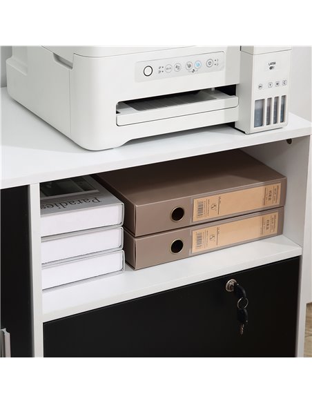 HOMCOM Filing Cabinet w/ Lockable Drawer, Mobile File Cabinet w/ 4 Wheels & Shelf, Printer Stand for Hanging A4 & Letter Sized F - pic 92746 | FastDaddyshop