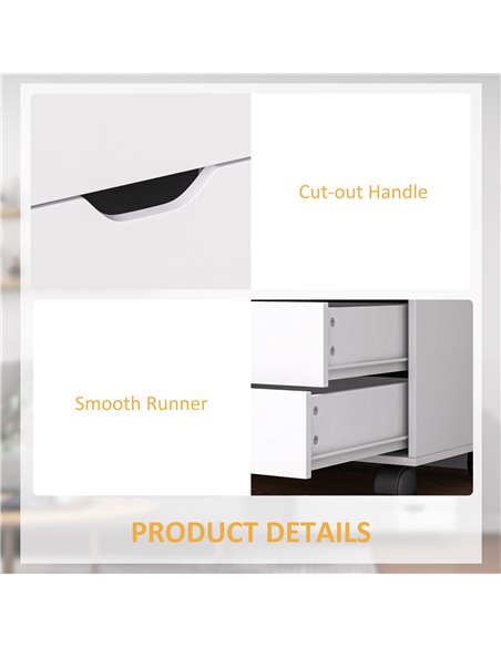 HOMCOM Mobile Filing Cabinet with 5 Drawers, Door and Adjustable Shelf, Rolling File Cabinet, Printer Table for Study 838-281V80 - pic 92770 | FastDaddyshop