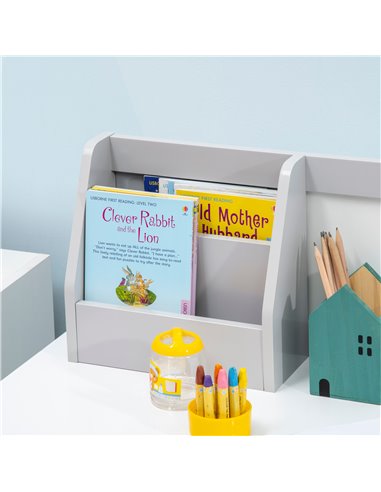 HOMCOM Toddler Activity Station: Table & Chair Set with Dry Erase Top, 2 Piece, Grey 312-089V00GY