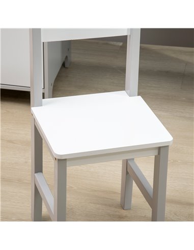 HOMCOM Toddler Activity Station: Table & Chair Set with Dry Erase Top, 2 Piece, Grey 312-089V00GY