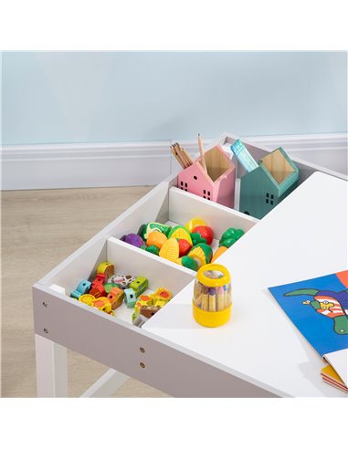 ZONEKIZ Kids Table and Chair Set, with Storage Space - Grey 312-090V00GY