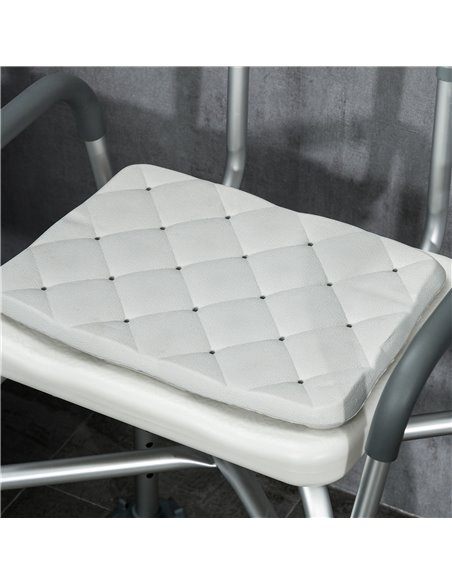 HOMCOM Shower Stool: Adjustable Aluminium Bath Chair with Backrest, Armrests, Detachable Padded Seat, Non-Slip, Whitewater 713-1 - pic 92917 | FastDaddyshop