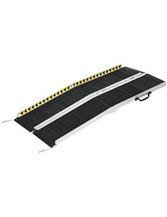 HOMCOM Wheelchair Ramp, 152L x 73Wcm, 272KG Capacity, Folding Aluminium Threshold Ramp w/ Non-Skid Surface, Transition Plates fo