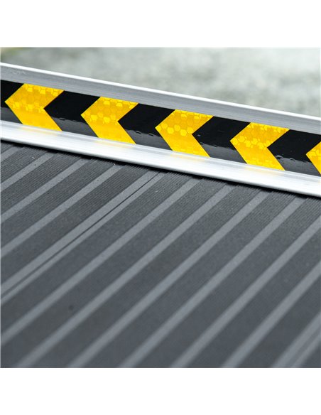 HOMCOM Wheelchair Ramp, 152L x 73Wcm, 272KG Capacity, Folding Aluminium Threshold Ramp w/ Non-Skid Surface, Transition Plates fo - pic 92926 | FastDaddyshop