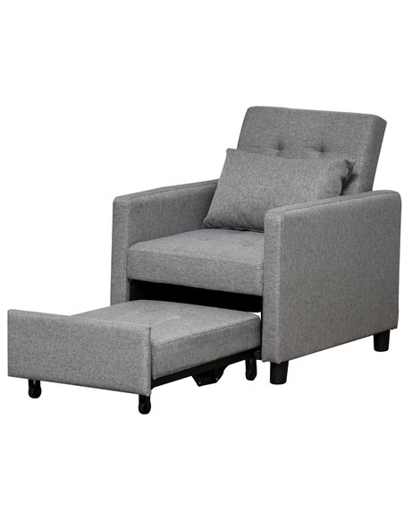 HOMCOM 3-In-1 Chair Bed, Convertible Sleeper Chair with Adjustable Backrest, Pillow and Footrest for Living Room, Grey 839-026V7 - pic 92927 | FastDaddyshop