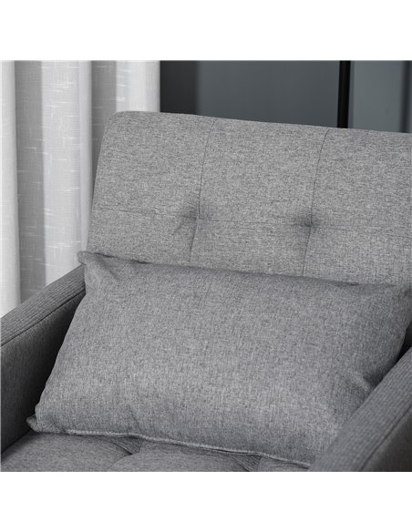 HOMCOM 3-In-1 Chair Bed, Convertible Sleeper Chair with Adjustable Backrest, Pillow and Footrest for Living Room, Grey 839-026V7 - pic 92934 | FastDaddyshop