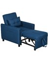HOMCOM 3-In-1 Convertible Chair Bed, Pull Out Sleeper Chair, Fold Out Bed with Adjustable Backrest, Side Pockets, Blue 839-670V7
