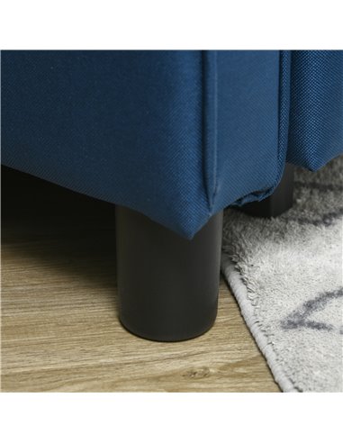 HOMCOM 3-In-1 Convertible Chair Bed, Pull Out Sleeper Chair, Fold Out Bed with Adjustable Backrest, Side Pockets, Blue 839-670V7