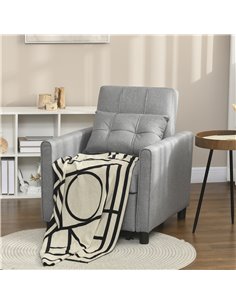 HOMCOM 3-In-1 Convertible Chair Bed, Pull Out Sleeper Chair, Fold Out Bed with Adjustable Backrest, Side Pockets, Light Grey 839 2