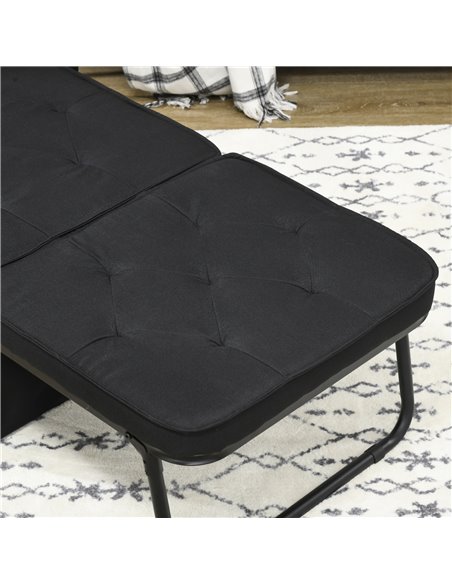 HOMCOM Fabric Sleeper Chair, Folding Chair Bed with Adjustable Backrest, Pillow, Side Pockets for Living Room, Black 839-669V71B - pic 92989 | FastDaddyshop