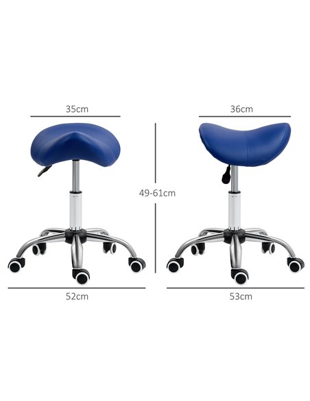 HOMCOM Saddle Stool, Height Adjustable Salon Chair for Massage Spa, Faux Leather, Brown 503-020V70DB - pic 93028 | FastDaddyshop