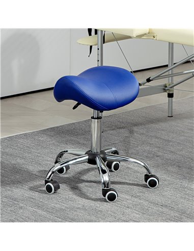 HOMCOM Saddle Stool, Height Adjustable Salon Chair for Massage Spa, Faux Leather, Brown 503-020V70DB